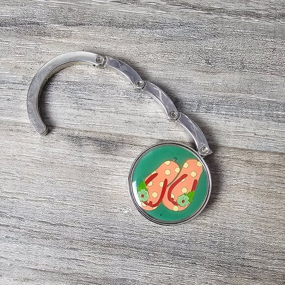 Handbag Hanger Retro Summer Flip Flop Foldable Purse Hook - Picture 4 of 6